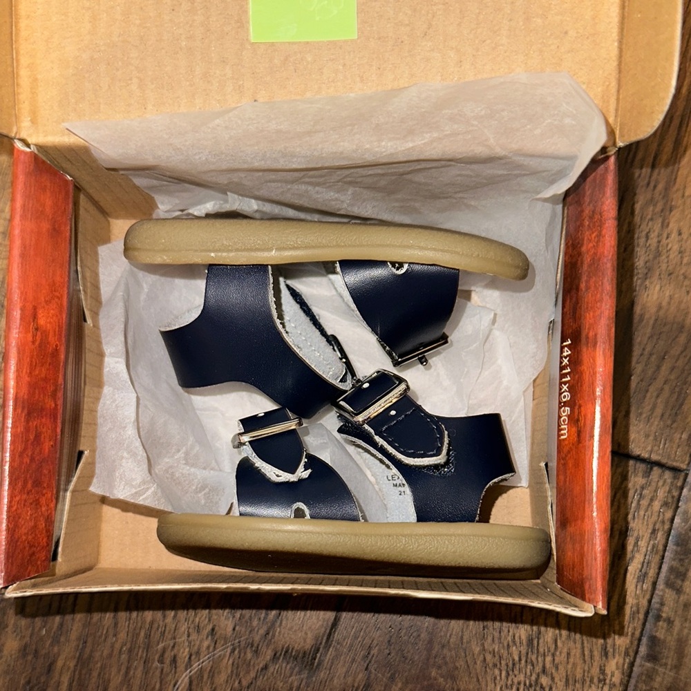 FootMates Navy Sandals with Tan Soles